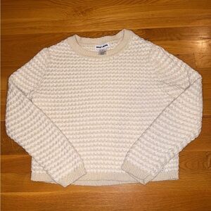 DKNY Jeans Cream Chunky Knit Sweater | Cozy Textured Pullover | Large
